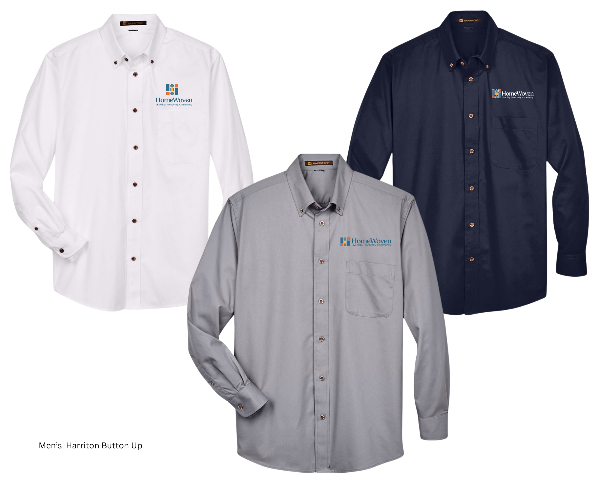HomeWoven | Men's Harriton Twill Button-up | Long Sleeve